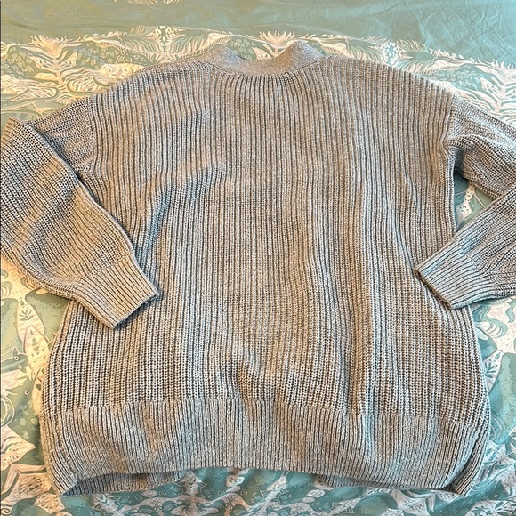 LOFT Gray Chunky Knit Cardigan Sweater - Picture 3 of 3